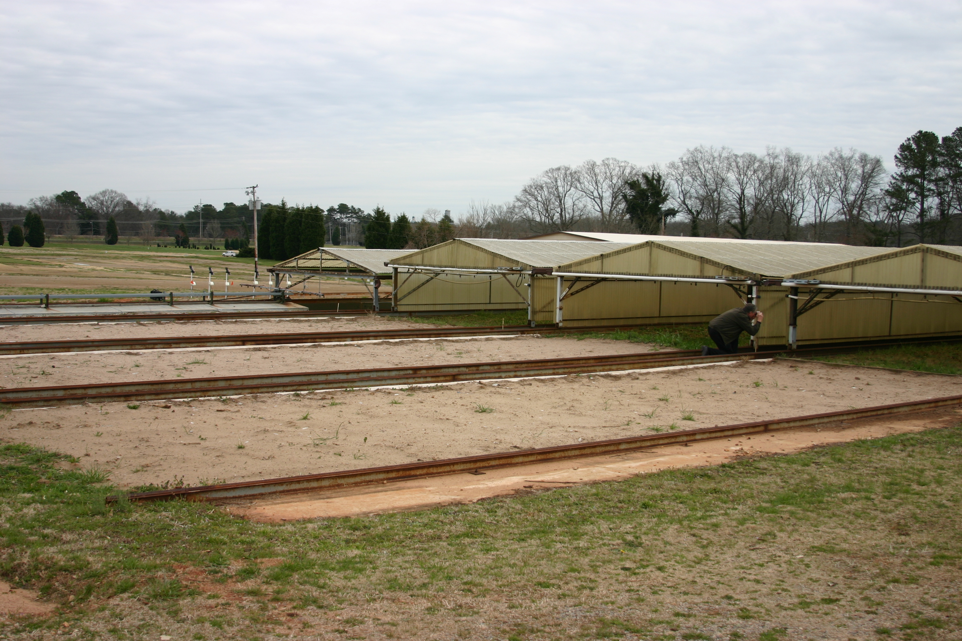 Images showcasing the structure and design of the small rainout shelter created by University of Georgia.