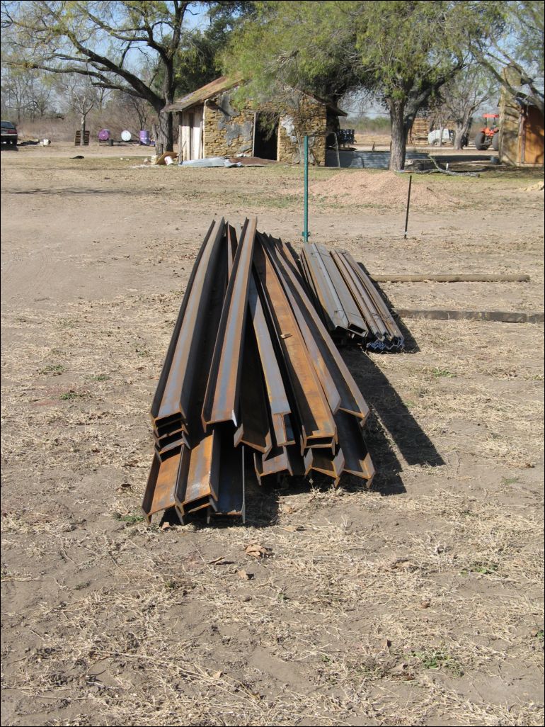 This slideshow contains images showing various steps in the process of creating the metal beams necessary for the drought simulator.